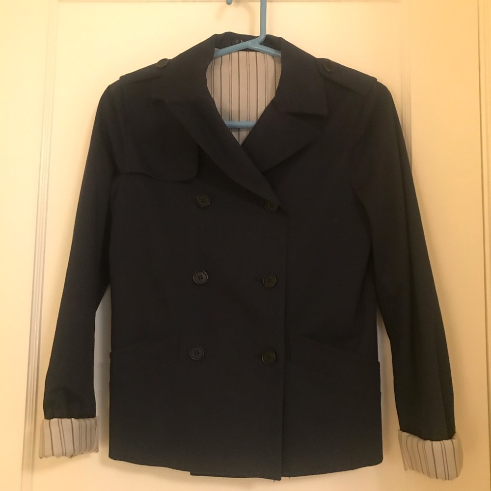 Theory Double Breasted Navy Blazer
